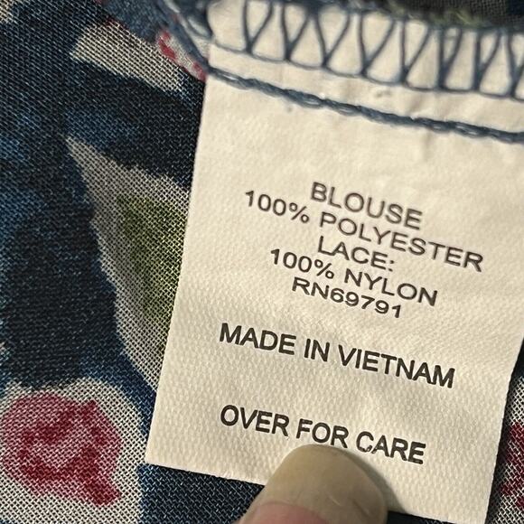 Anthropologie Figueroa Flower Top SZ Small Lace Front Inserts Boho Y2K Peasant - Picture 8 of 11